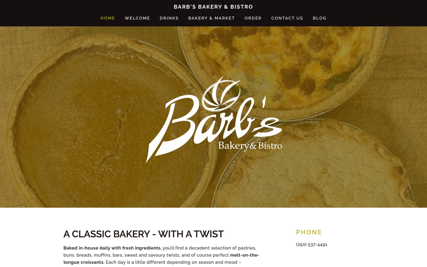 The current homepage